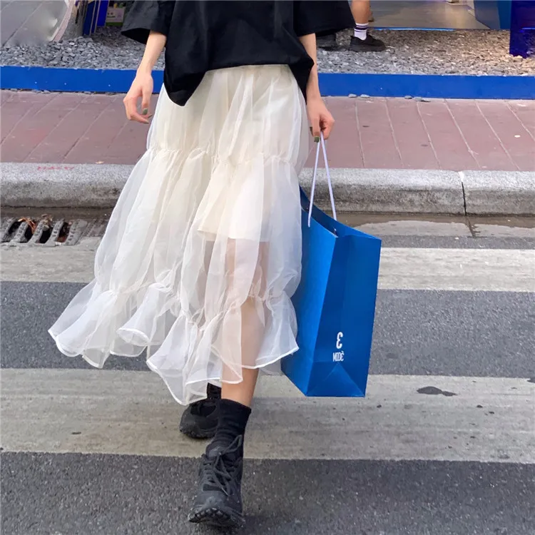 Mesh Skirt 2021 Autumn Winter New High Waist Slim Temperament Mid-Length Korean Style Women's Skirt
Mesh Skirt 2021 Autumn Winter New High Waist Slim Temperament Mid-Length Korean Style Women's Skirt