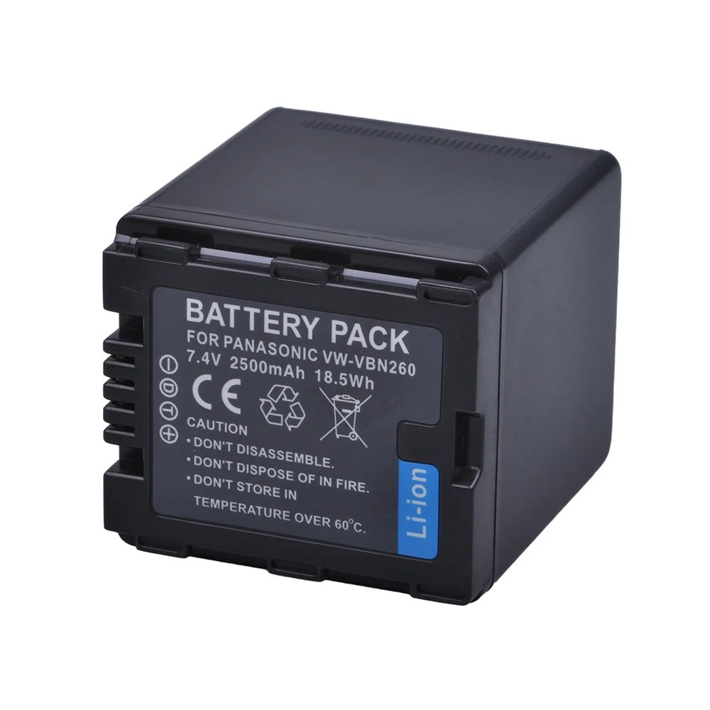 VW-VBN26 2500mAh Battery VBN260 Battery for Panasonic VW-VBN26 HC-X800, HC-X900, Panasonic VW-VBN390 VBN130 HC-X910 HC-X920
VW-VBN26 2500mAh Battery VBN260 Battery for Panasonic VW-VBN26 HC-X800, HC-X900, Panasonic VW-VBN390 VBN130 HC-X910 HC-X920