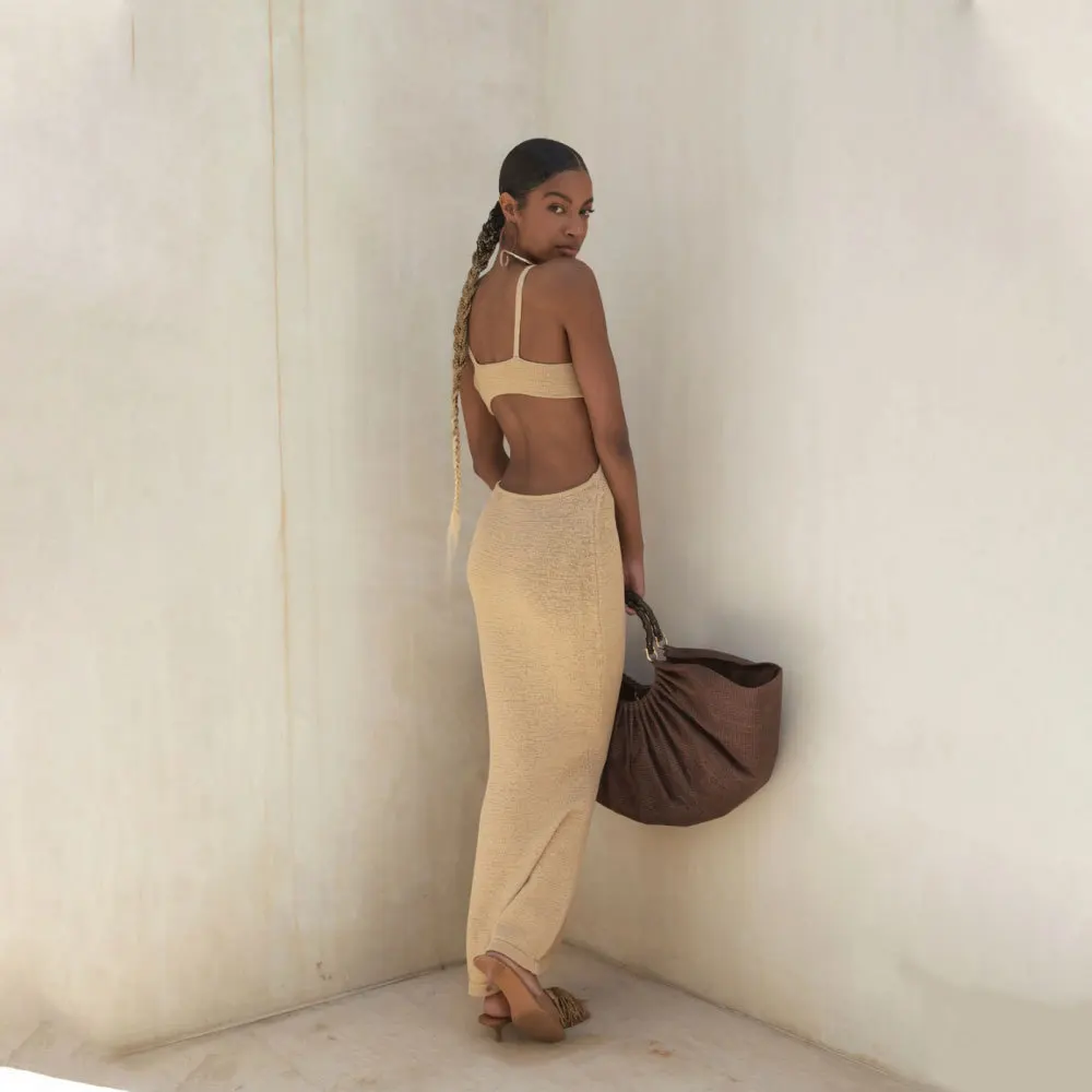 Vacation Knitted Maxi Dresses for Women Summer 2021 Elegant Sexy Party Cut Out Backless Bodycon Dress
Vacation Knitted Maxi Dresses for Women Summer 2021 Elegant Sexy Party Cut Out Backless Bodycon Dress