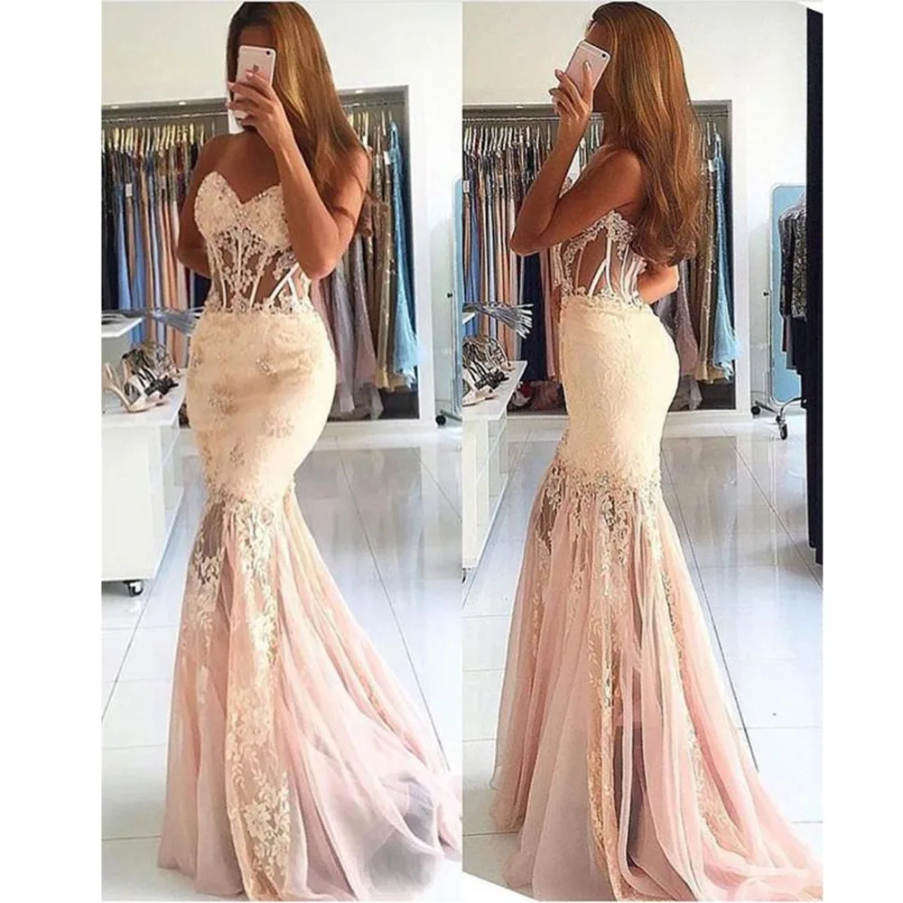 Backless Prom Dress Mermaid Sweetheart Tulle Appliques Lace Beaded Long Prom Gown Evening Dresses Robe De Soiree
Backless Prom Dress Mermaid Sweetheart Tulle Appliques Lace Beaded Long Prom Gown Evening Dresses Robe De Soiree