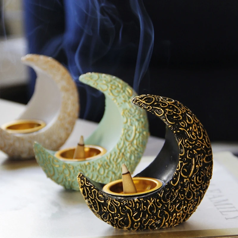 Eid Mubarak Arabic Eid al Fitr Ramadan Resin Moon Incense Burner Aroma Burner Candlestick Ornaments Home Party Decor
Eid Mubarak Arabic Eid al Fitr Ramadan Resin Moon Incense Burner Aroma Burner Candlestick Ornaments Home Party Decor