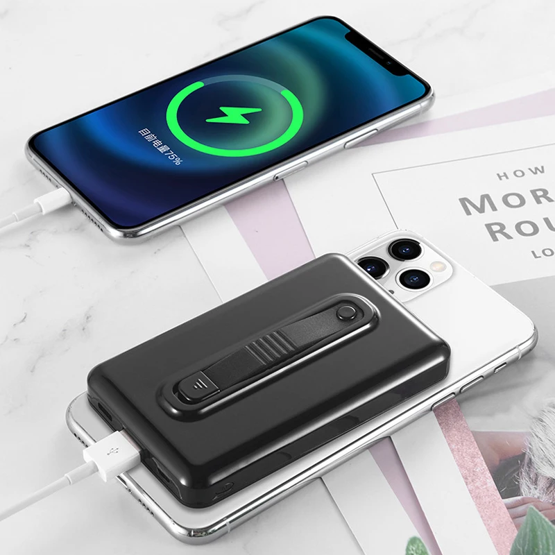 Магнитное Беспроводное зарядное устройство Qi 6000 мА портативное для iPhone 12mini 12 pro max