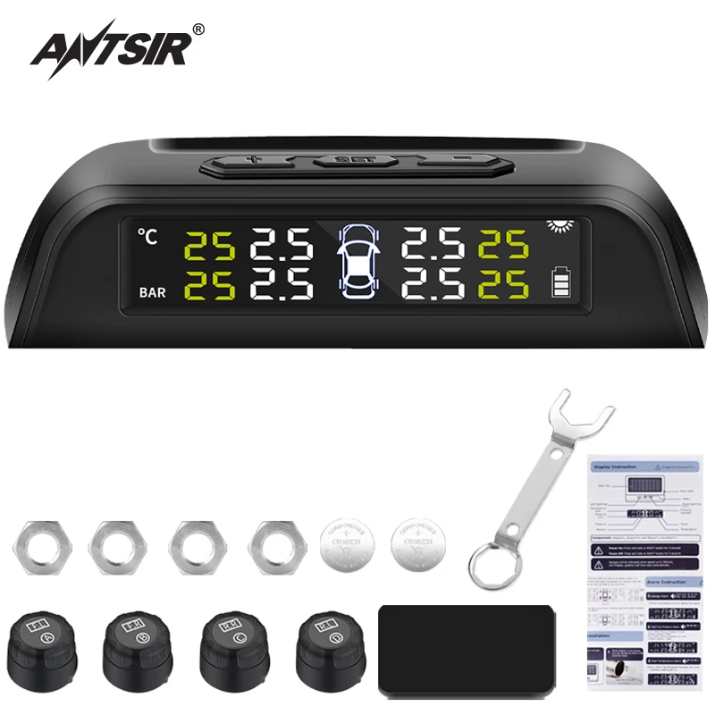 Antsir Smart Car TPMS Monitoring System Digital TMPS Universal Solar Tire Pressure LCD Display USB Auto Alarm Monitor System
Antsir Smart Car TPMS Monitoring System Digital TMPS Universal Solar Tire Pressure LCD Display USB Auto Alarm Monitor System