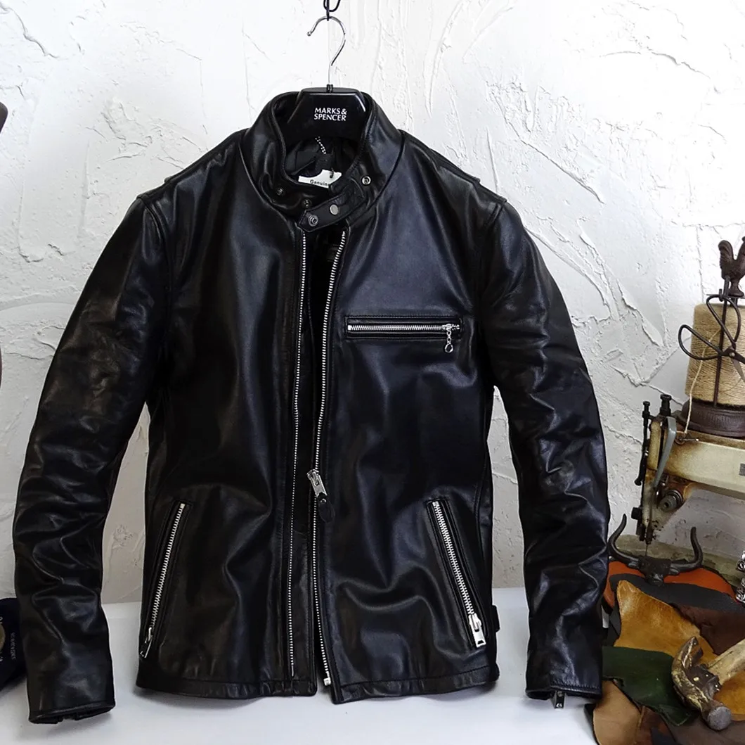 Leather Heavy Horsehide Genuine Cafe Racer Coffee Knight Collar man Horse Leather Jackets Section Neckline Motorcycle Jacket
Leather Heavy Horsehide Genuine Cafe Racer Coffee Knight Collar man Horse Leather Jackets Section Neckline Motorcycle Jacket