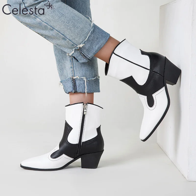 Женские ботильоны на высоком каблуке Celesta, осенние черно-белые ботильоны в европейском стиле, ботинки мартинсы больших размеров
Женские ботильоны на высоком каблуке Celesta, осенние черно-белые ботильоны в европейском стиле, ботинки мартинсы больших размеров