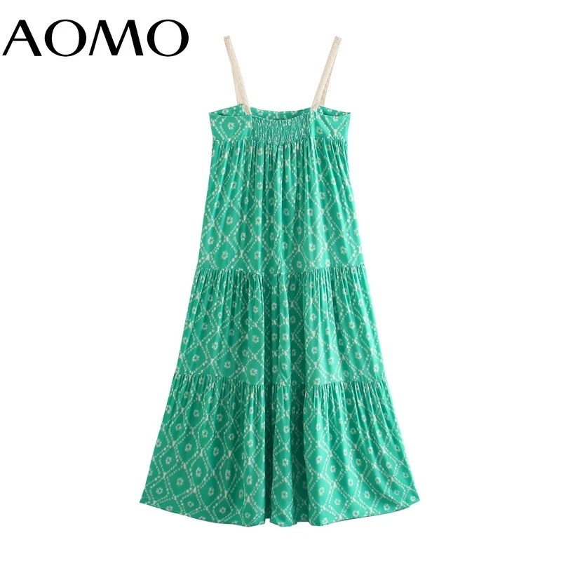 AOMO Women Green Floral Print Lace Strap Patchwork Long Dress Sleeveless Backless 2021 Summer Fashion Dresses Vestido 4N74A 
AOMO Women Green Floral Print Lace Strap Patchwork Long Dress Sleeveless Backless 2021 Summer Fashion Dresses Vestido 4N74A