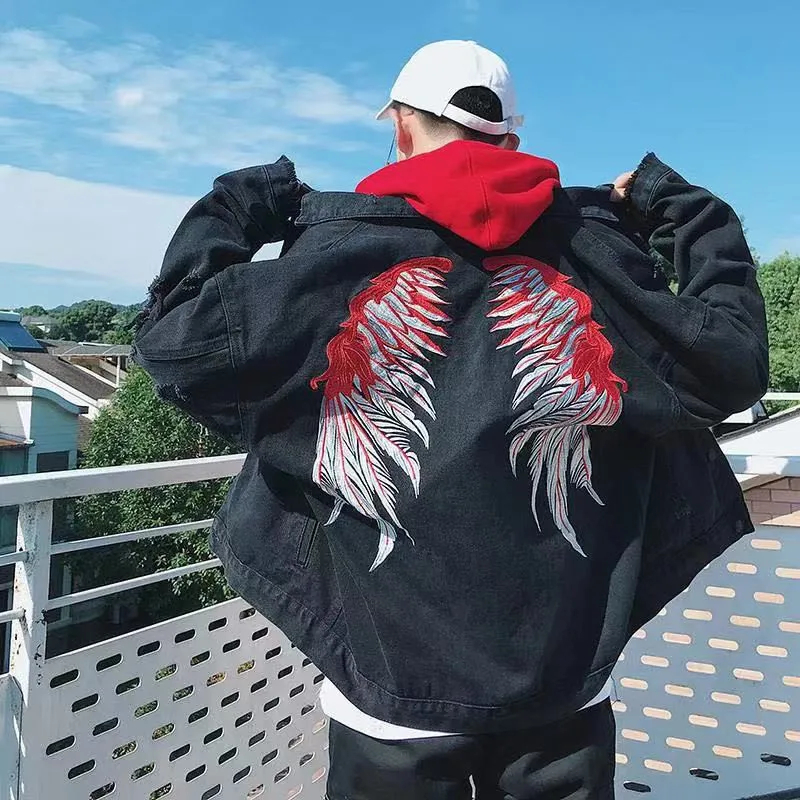 Spring Loose Hoodie Anime Coat Men Women Fashion Denim Jacket Cool Wing Punk Sweatshirt Male Japan Harajuku High Street Tops
Spring Loose Hoodie Anime Coat Men Women Fashion Denim Jacket Cool Wing Punk Sweatshirt Male Japan Harajuku High Street Tops