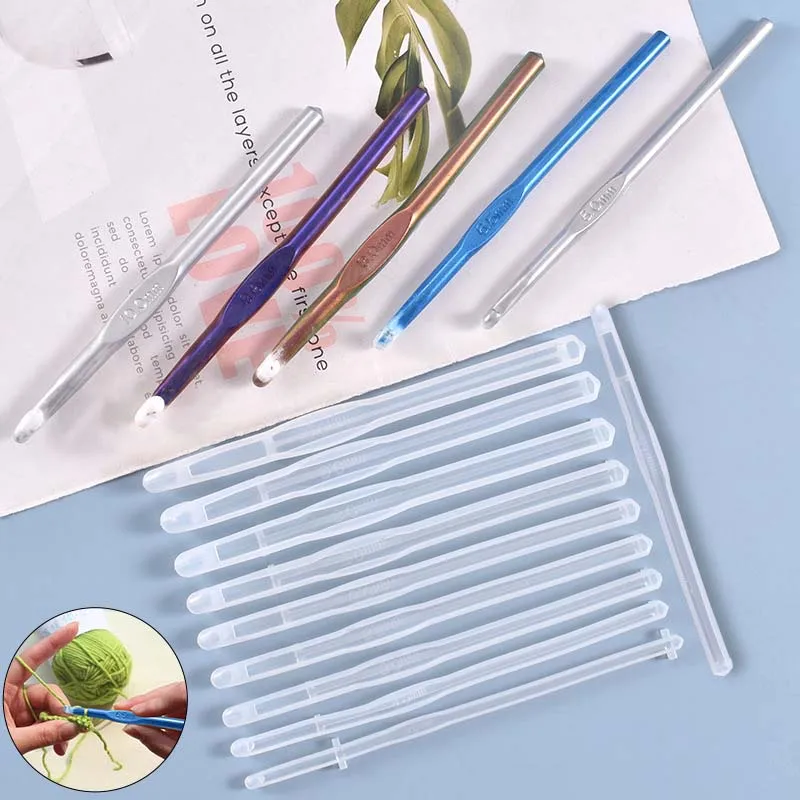 10 Kinds Of Crystal Epoxy Crochet Hook Mold DIY Knit Sweater Scarf Casting Tool Silicone Craft Mold Making Tool
10 Kinds Of Crystal Epoxy Crochet Hook Mold DIY Knit Sweater Scarf Casting Tool Silicone Craft Mold Making Tool