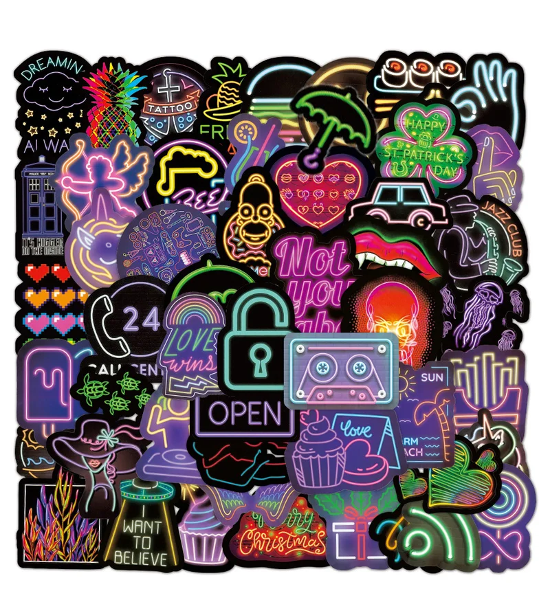 10/50/100PCS Neon Light Sticker Gift Toys for Children Anime Animal Cute Decal Stickers Laptop Skateboard Suitcase Guitar Fridge
10/50/100PCS Neon Light Sticker Gift Toys for Children Anime Animal Cute Decal Stickers Laptop Skateboard Suitcase Guitar Fridge