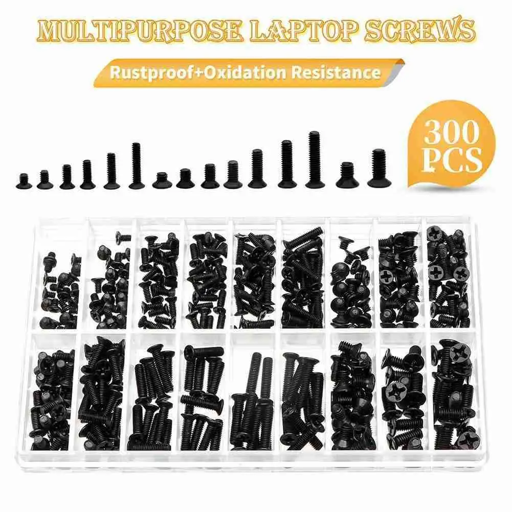 300pcs M2 M2.5 M3 Laptop Notebook Computer Screws Replacement Repair Kit Black Universal For Hp Ibm Dell Sony Acer Asus Lenovo
300pcs M2 M2.5 M3 Laptop Notebook Computer Screws Replacement Repair Kit Black Universal For Hp Ibm Dell Sony Acer Asus Lenovo