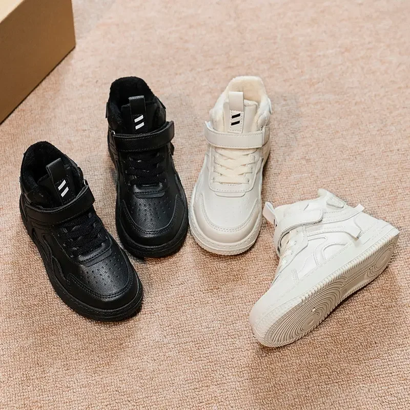 Winter children's shoes with fleece warm student sneaker high top fashion trend board shoes
Winter children's shoes with fleece warm student sneaker high top fashion trend board shoes