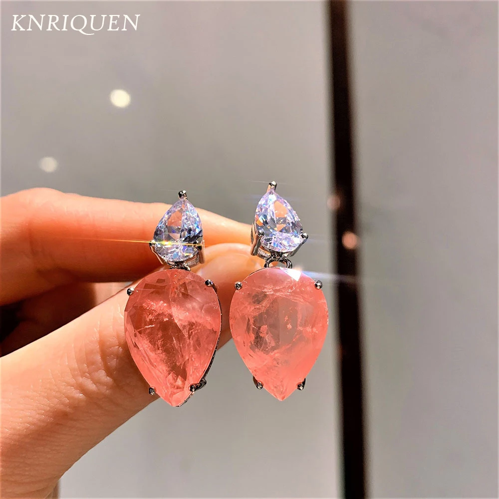 2021 Trend 15*20MM Pink Crystal Tourmaline Paraiba Gemstone Drop Earrings Women's Diamonds Wedding Engagement Ear Fine Jewelry
2021 Trend 15*20MM Pink Crystal Tourmaline Paraiba Gemstone Drop Earrings Women's Diamonds Wedding Engagement Ear Fine Jewelry