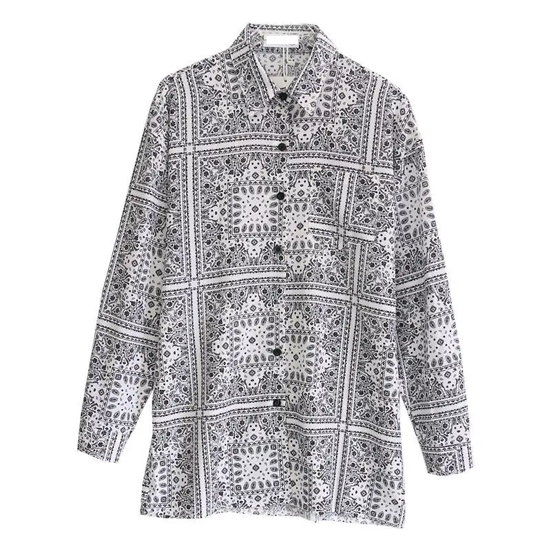 Street Oversize Style Long Sleeve Loose Women Shirts Geomeric Printing Button Ladies Tunic Shirts 2021 Autumn Loose Female Tops
Street Oversize Style Long Sleeve Loose Women Shirts Geomeric Printing Button Ladies Tunic Shirts 2021 Autumn Loose Female Tops