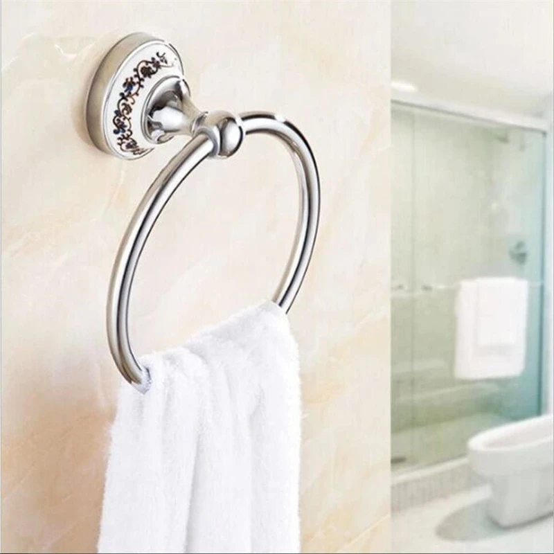 Stainless Steel Ring Wall Mount Chrome Towel Ring,Towel Holder, Blue and White Porcelain Towel Bar Bathroom Accessories
Stainless Steel Ring Wall Mount Chrome Towel Ring,Towel Holder, Blue and White Porcelain Towel Bar Bathroom Accessories