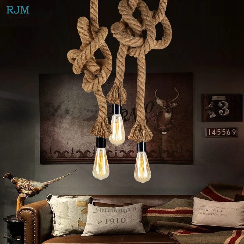 Retro Designer Hemp Rope Pendant Lamps Creative Personality Edison Bulbs Hang Lamps Bar Clothing Store Barbershop Cafe Lightings
Retro Designer Hemp Rope Pendant Lamps Creative Personality Edison Bulbs Hang Lamps Bar Clothing Store Barbershop Cafe Lightings