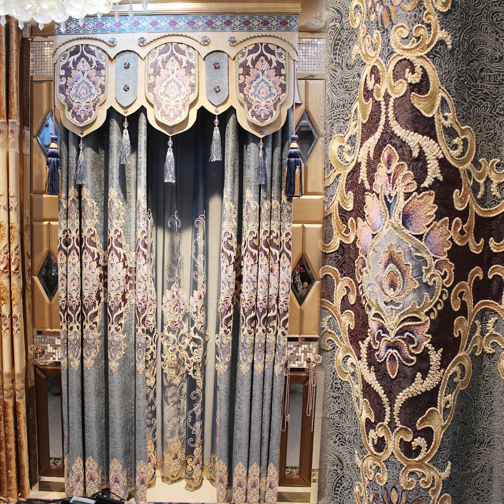 New European Luxury Gray Curtains for Living Dining Room Bedroom Fabric Chenille Embroidery Valance Curtain Fabric Custom
New European Luxury Gray Curtains for Living Dining Room Bedroom Fabric Chenille Embroidery Valance Curtain Fabric Custom