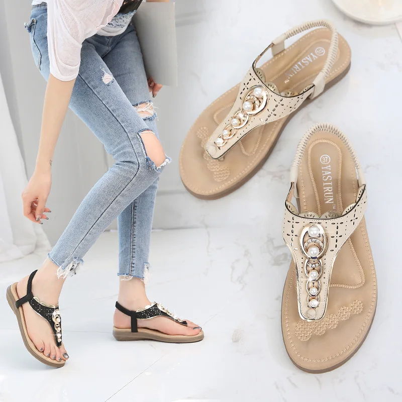 ----summer women's Leisure sandals Pearl Fashion Round Toe Women's Shoes flip flops Lady soft sole shoes woman flat heels
----summer women's Leisure sandals Pearl Fashion Round Toe Women's Shoes flip flops Lady soft sole shoes woman flat heels