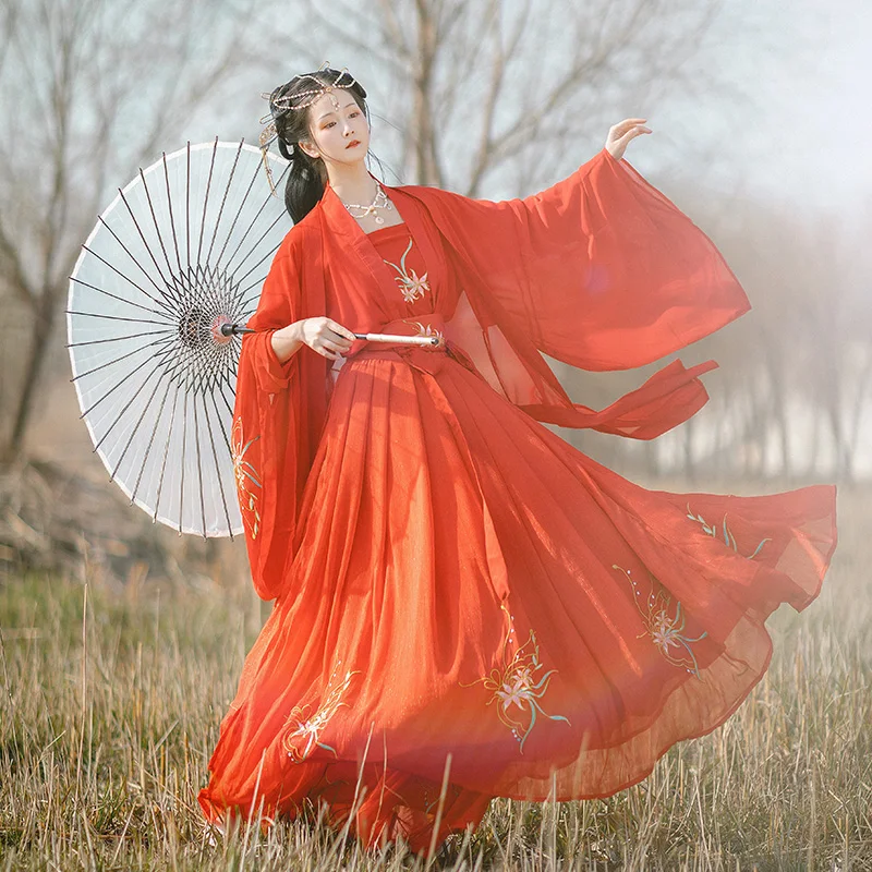 Chinese Traditional Women Wedding Dress Han/Tang/Song/Qing Dynasty Elegant Red Hanfu Classical Dance Performance Clothing VO1314
Chinese Traditional Women Wedding Dress Han/Tang/Song/Qing Dynasty Elegant Red Hanfu Classical Dance Performance Clothing VO1314