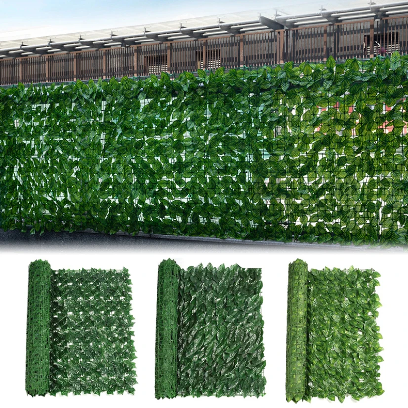 

Artificial Leaf Fence Roll Green Fake Faux Ivy Vine Balcony Screen Artificial Hedge Privacy Garden Outdoor Backyard Decoration