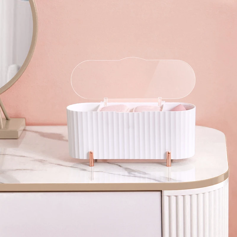 Desktop Makeup Supply Storage Case with Lid 3 Cells Classified Storage Light Luxury Style Organizer for Cotton Swab/Pad PR Sale
Desktop Makeup Supply Storage Case with Lid 3 Cells Classified Storage Light Luxury Style Organizer for Cotton Swab/Pad PR Sale