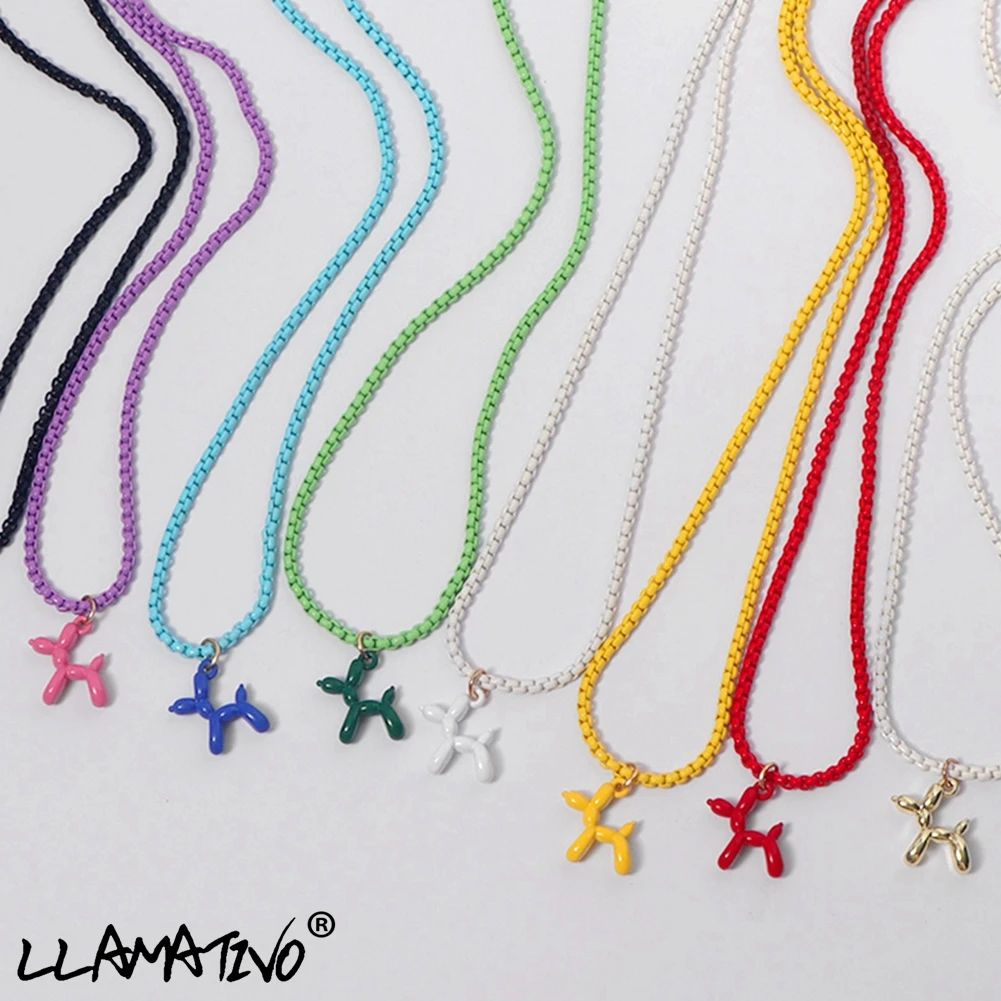 Y2k Trendy Colorful Cartoon Balloon Dog Link chain Necklace For Women Girls Enamel Cartoon Animal Pendant Necklaces Jewelry New
Y2k Trendy Colorful Cartoon Balloon Dog Link chain Necklace For Women Girls Enamel Cartoon Animal Pendant Necklaces Jewelry New