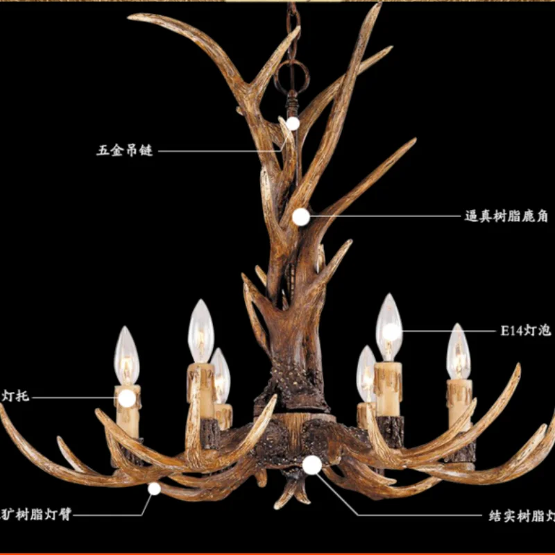 Europe 8 Arms Candle Resin Antler Chandelier American Retro Deer Horn Chandeliers Home Decor Lamp Fixture E14 110-240V
Europe 8 Arms Candle Resin Antler Chandelier American Retro Deer Horn Chandeliers Home Decor Lamp Fixture E14 110-240V
