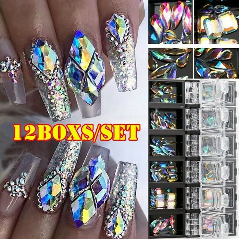 Shiny AB Diamond Nail Rhinestones Glitter Glass Crystal Flat Back Gems Stones 3D Nail Art Tips Decorations Studs Beads Charms
Shiny AB Diamond Nail Rhinestones Glitter Glass Crystal Flat Back Gems Stones 3D Nail Art Tips Decorations Studs Beads Charms