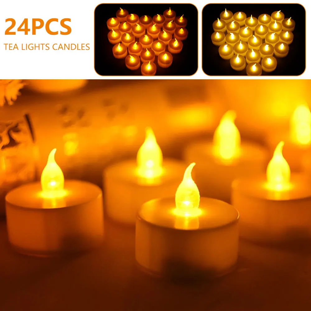 24 pcs Flameless LED Tealight Candles Battery Operated LED Candles Tea Light Home Wedding Birthday Party Christmas Decoration
24 pcs Flameless LED Tealight Candles Battery Operated LED Candles Tea Light Home Wedding Birthday Party Christmas Decoration