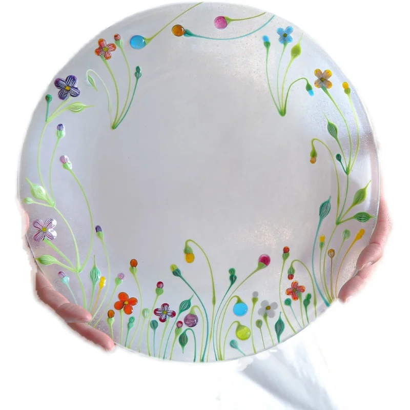 Japanese Glass Writer Hand Carved Glass Color Glass Plate Fruit Plate Flower Plate
Japanese Glass Writer Hand Carved Glass Color Glass Plate Fruit Plate Flower Plate