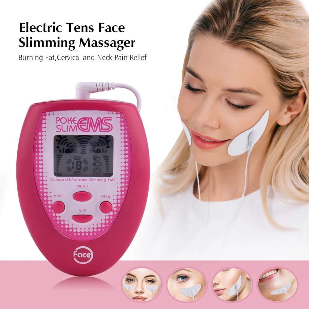 Electric Slimming V Face Trainer Facial Massager Jaw Exerciser EMS Face Body Pulse Muscle Stimulator Tools With Electrode Pads
Electric Slimming V Face Trainer Facial Massager Jaw Exerciser EMS Face Body Pulse Muscle Stimulator Tools With Electrode Pads