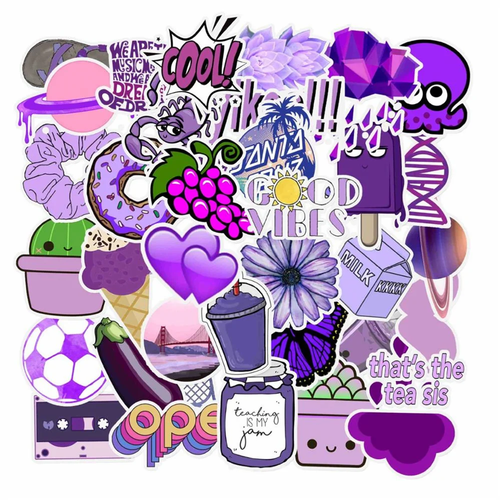 10/30/50PCS Cartoon Purple Small Fresh Cute Graffiti Stickers Scooter Notebook Waterproof Guitar Decoration Toys Wholesale
10/30/50PCS Cartoon Purple Small Fresh Cute Graffiti Stickers Scooter Notebook Waterproof Guitar Decoration Toys Wholesale