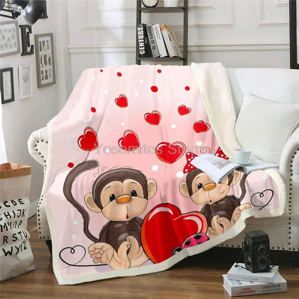 Couple Monkey Fleece Blanket for Boys Girls Romantic Bow Tie Plush Throw Blankets for Couch Bed and Living Room Cartoon Oranguta
Couple Monkey Fleece Blanket for Boys Girls Romantic Bow Tie Plush Throw Blankets for Couch Bed and Living Room Cartoon Oranguta
