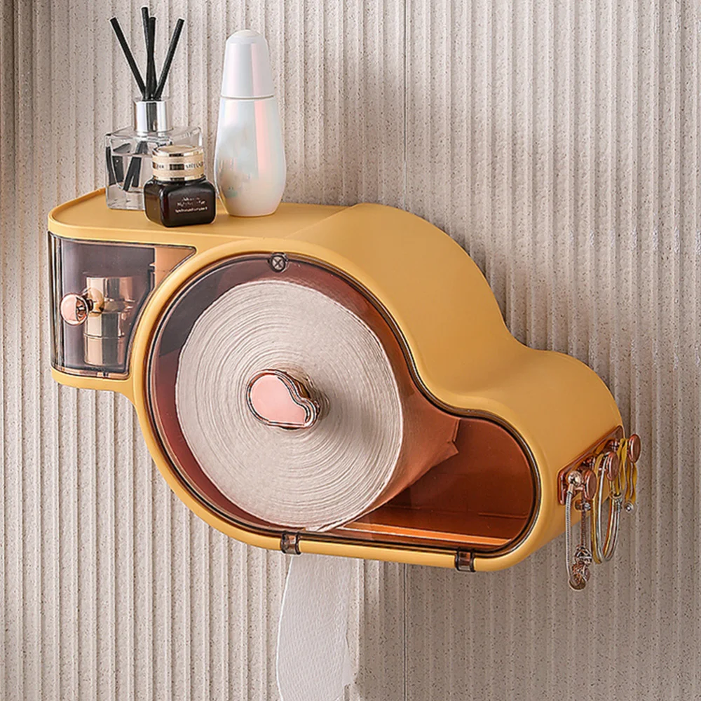 1pc Bathroom Storage Rack Punch-free Towel Storage Box Waterproof Container 
1pc Bathroom Storage Rack Punch-free Towel Storage Box Waterproof Container