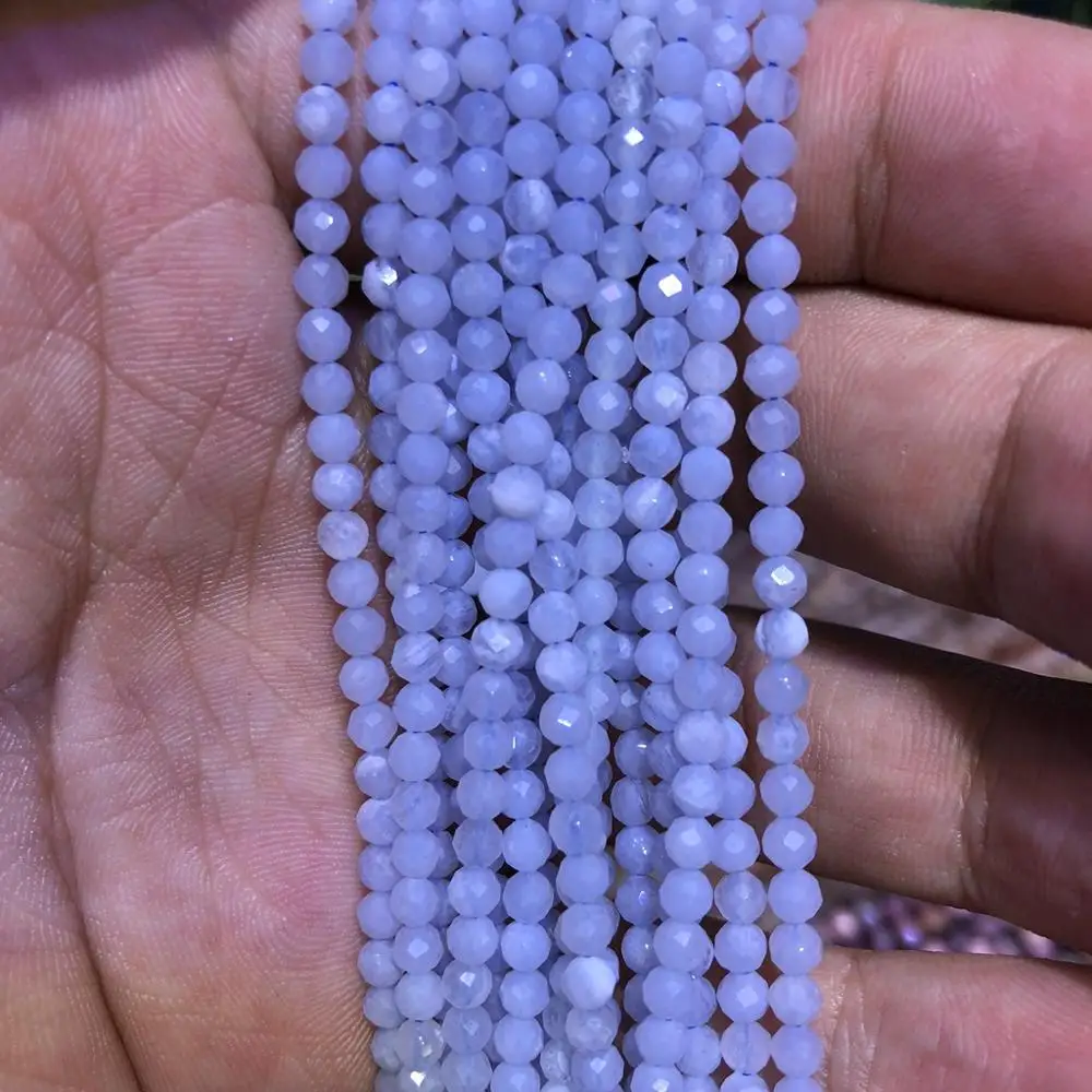 Natural Blue Chalcedony Beads Micro Faceted Beads 2mm 3mm 4mm Faceted Gem Spacer Beads,Small Tiny Beads,1string of 15.5"
Natural Blue Chalcedony Beads Micro Faceted Beads 2mm 3mm 4mm Faceted Gem Spacer Beads,Small Tiny Beads,1string of 15.5"