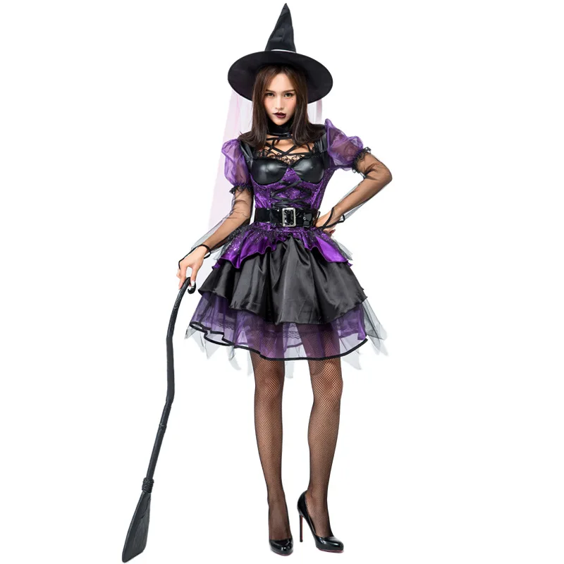 Gorgeous Amethyst Pentagram Neckline Witch Costume Purple Sequin Dress Halloween Classic Witches Costumes Cosplay
Gorgeous Amethyst Pentagram Neckline Witch Costume Purple Sequin Dress Halloween Classic Witches Costumes Cosplay