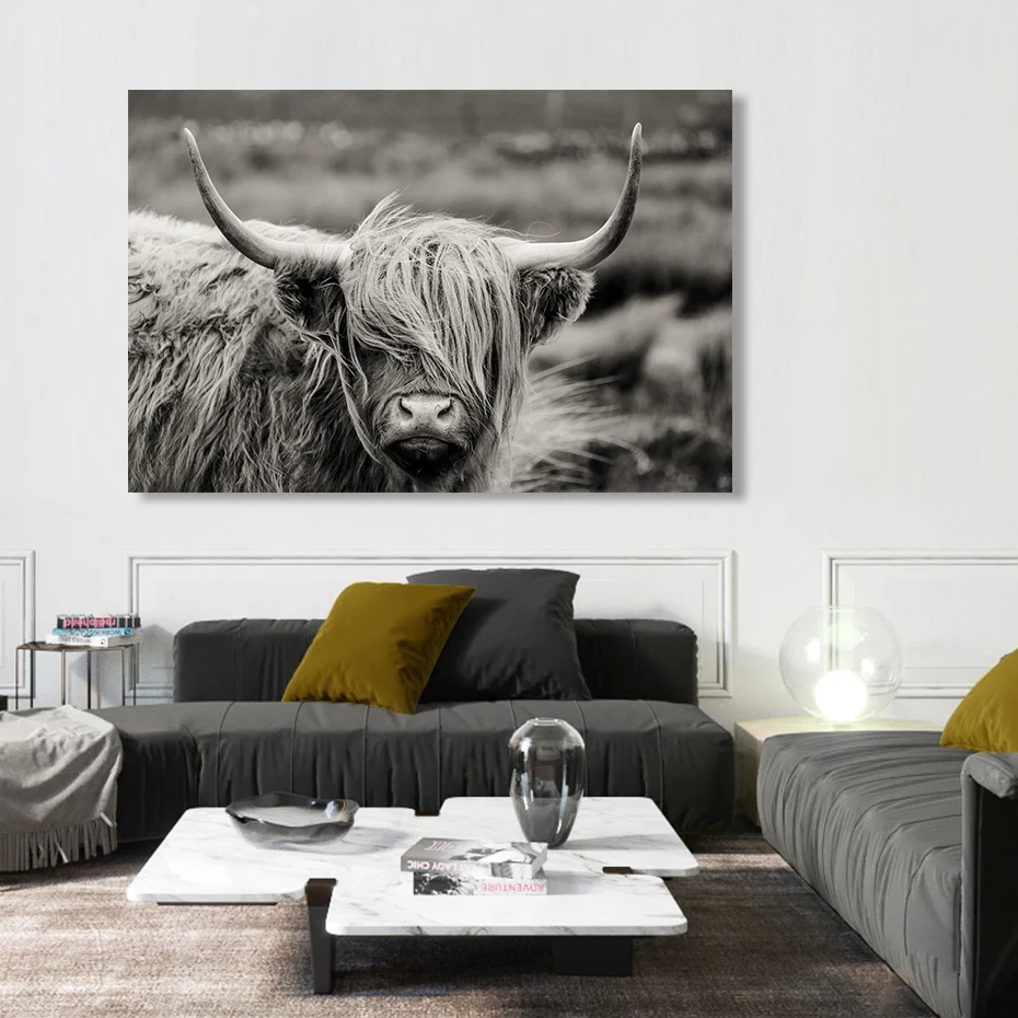 Шотландский Highland корова Як на стену для домашнего декора анималистический