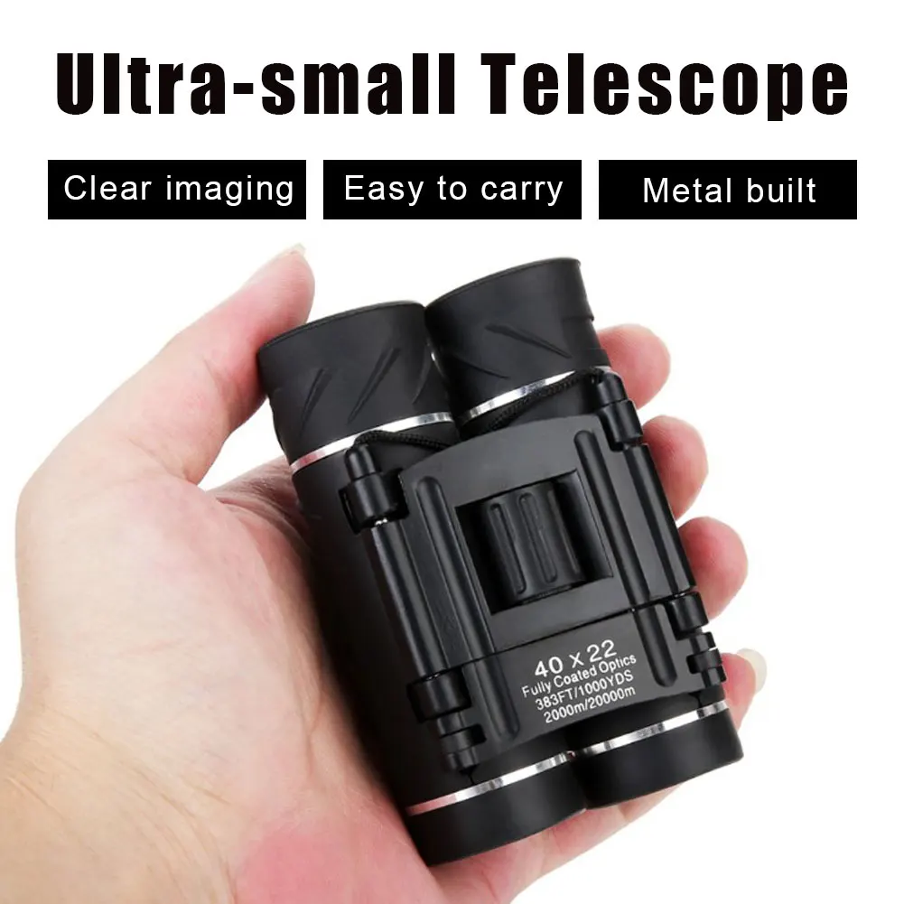40x22 Portable Binoculars 2000M Long Range Folding Mini Telescope For Hunting Sports Outdoor Camping Travel
40x22 Portable Binoculars 2000M Long Range Folding Mini Telescope For Hunting Sports Outdoor Camping Travel