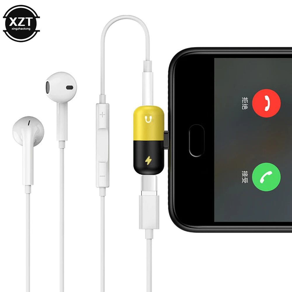 Адаптер USB Type-c на 3 5 мм для Xiaomi iphone 11 Sumsang 2 в 1 Mini Capsule | Мобильные телефоны и