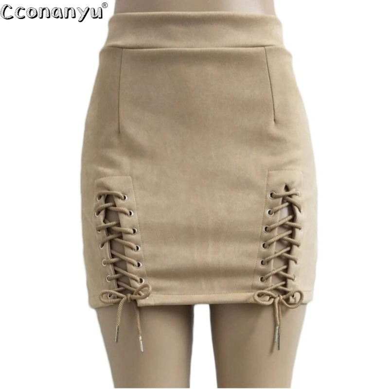 2020 Spring Tie Elastic Suede Straps Skirts Women Lace Up Package Hip Sexy Hollow out Mini Skirt Vestidos
2020 Spring Tie Elastic Suede Straps Skirts Women Lace Up Package Hip Sexy Hollow out Mini Skirt Vestidos