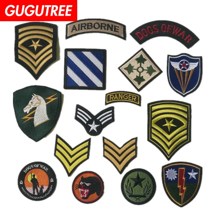 GUGUTREE вышитые звёздные буквы Звездные воздушные патчи армейские военные значки