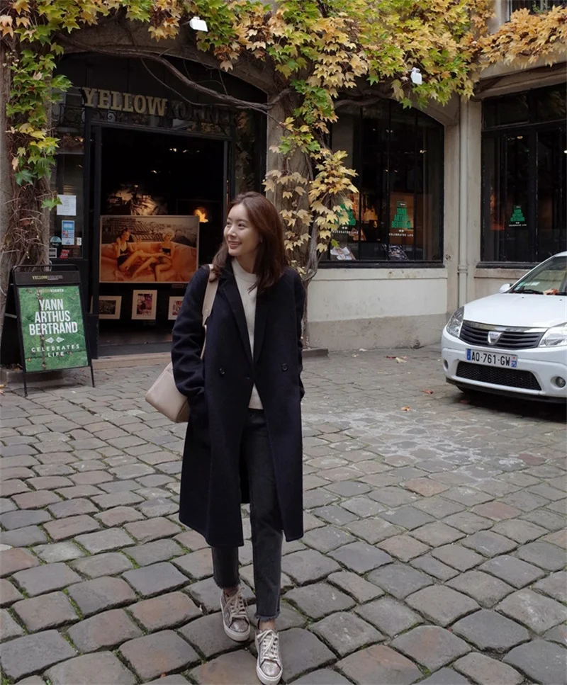 2020 New Korean Long Wool Coat Casual Long Sleeve Winter Coat Women Jackets And Coats Women Elegant Woolen Coats Manteau Femme
2020 New Korean Long Wool Coat Casual Long Sleeve Winter Coat Women Jackets And Coats Women Elegant Woolen Coats Manteau Femme