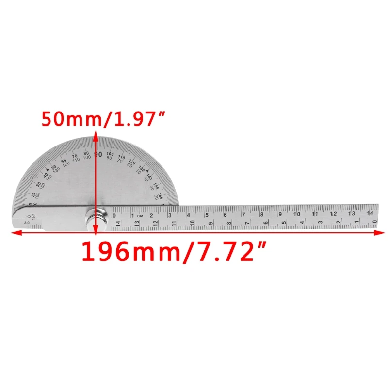 0-180 Angle Ruler Round Head Rotary Protractor Adjustable Universal Stainless Steel Measuring Tool 32CC
0-180 Angle Ruler Round Head Rotary Protractor Adjustable Universal Stainless Steel Measuring Tool 32CC