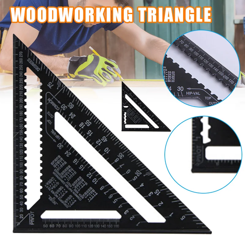 Metric Angle Ruler Aluminum Alloy Triangular Measuring Ruler Woodworking Speed Square Angle Protractor JS23
Metric Angle Ruler Aluminum Alloy Triangular Measuring Ruler Woodworking Speed Square Angle Protractor JS23