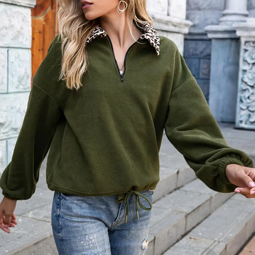 HOT SALES!!! Women Turn Down Leopard Collar Zip Faux Fleece Pullover Drawstring Sweatshirt
HOT SALES!!! Women Turn Down Leopard Collar Zip Faux Fleece Pullover Drawstring Sweatshirt