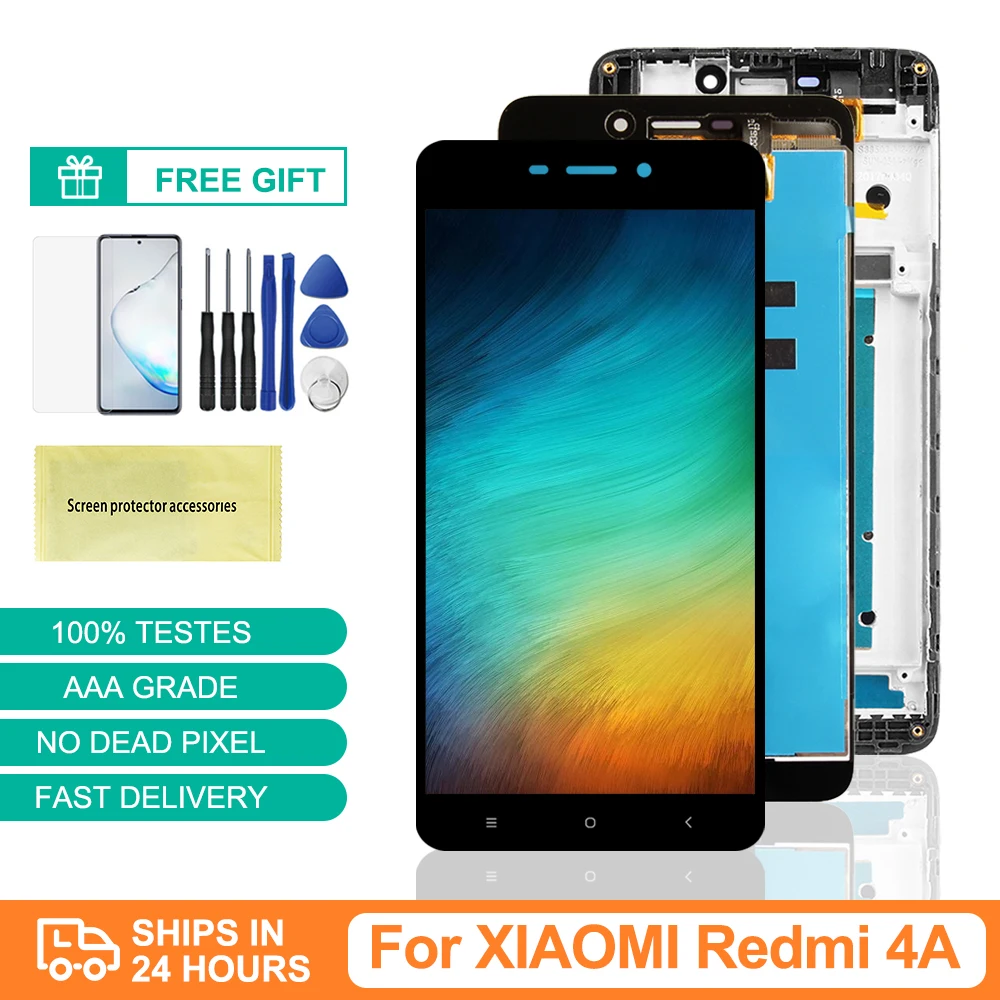 5.0'' Original Xiaomi Redmi 4A LCD Display + Touch Screen Digiziter Aseembly With Frame For Xiaomi Redmi4A Screen Repair 
5.0'' Original Xiaomi Redmi 4A LCD Display + Touch Screen Digiziter Aseembly With Frame For Xiaomi Redmi4A Screen Repair