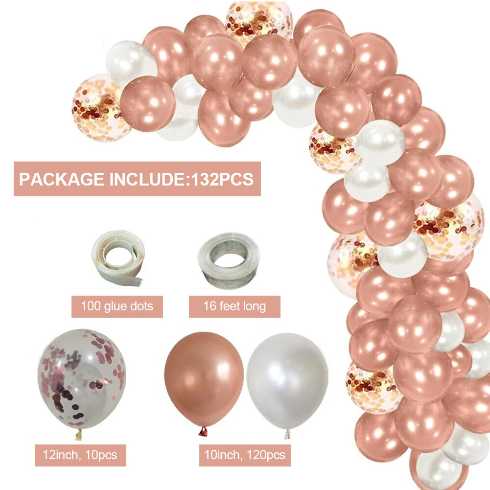 132pcs Rose Gold Balloon Chain Set Sequin Combination Arched Balloon Door Holiday Party Decoration Wedding Valentine's Day
132pcs Rose Gold Balloon Chain Set Sequin Combination Arched Balloon Door Holiday Party Decoration Wedding Valentine's Day