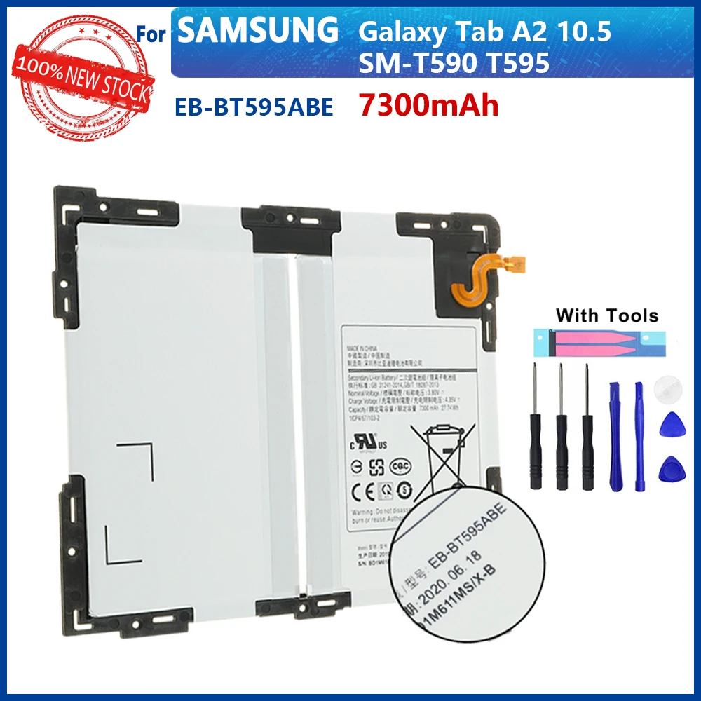 100% Original 7300mAh EB-BT595ABE For Samsung Galaxy Tab A2 10.5 SM-T590 T595 Tablet New Batteries With Tools+Tracking number
100% Original 7300mAh EB-BT595ABE For Samsung Galaxy Tab A2 10.5 SM-T590 T595 Tablet New Batteries With Tools+Tracking number