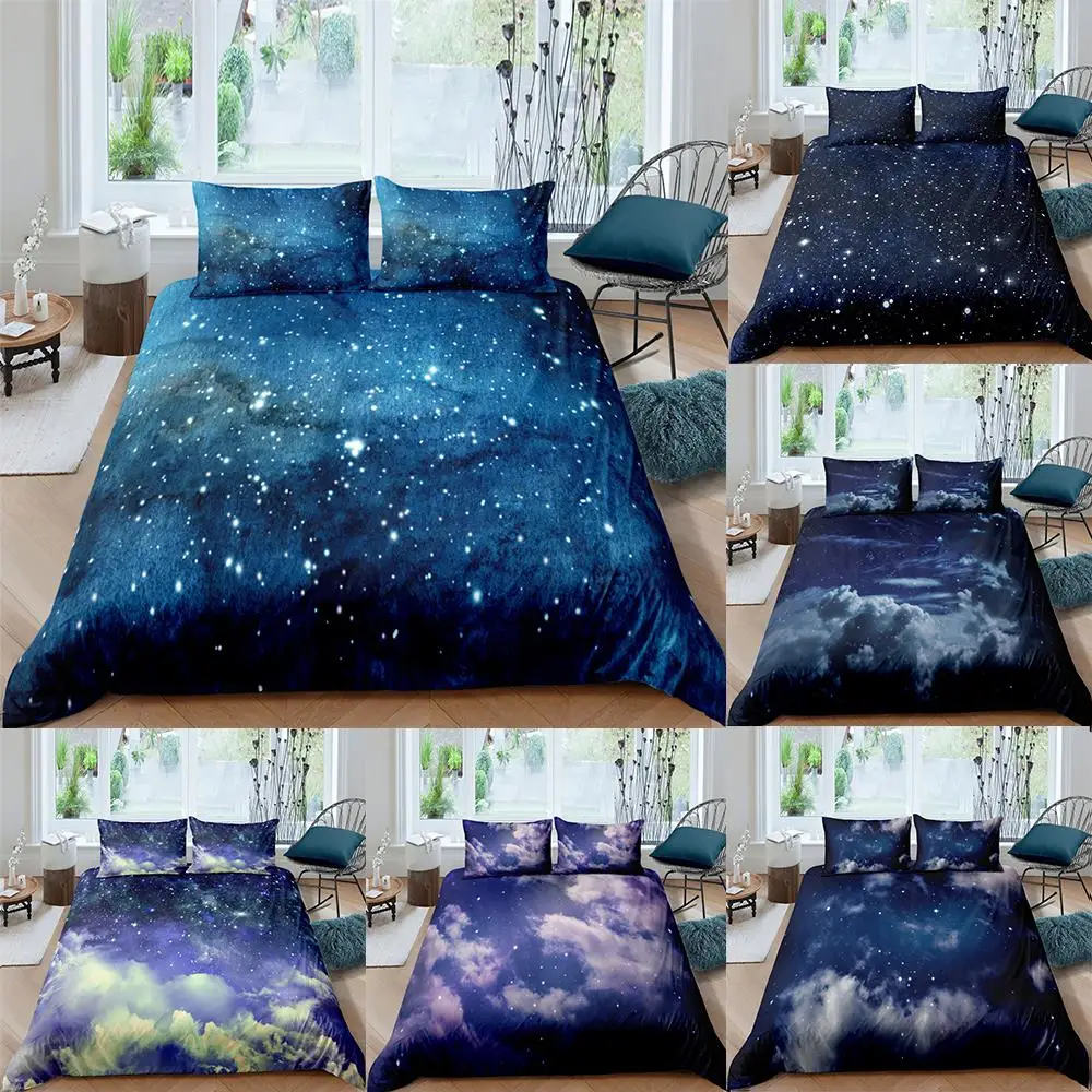 Fashion Starry Sky Stars 3D Printed Bedding Set Luxury Scenery Queen King Single Size Soft Bedroom Duvet Cover and Pillowcase
Fashion Starry Sky Stars 3D Printed Bedding Set Luxury Scenery Queen King Single Size Soft Bedroom Duvet Cover and Pillowcase