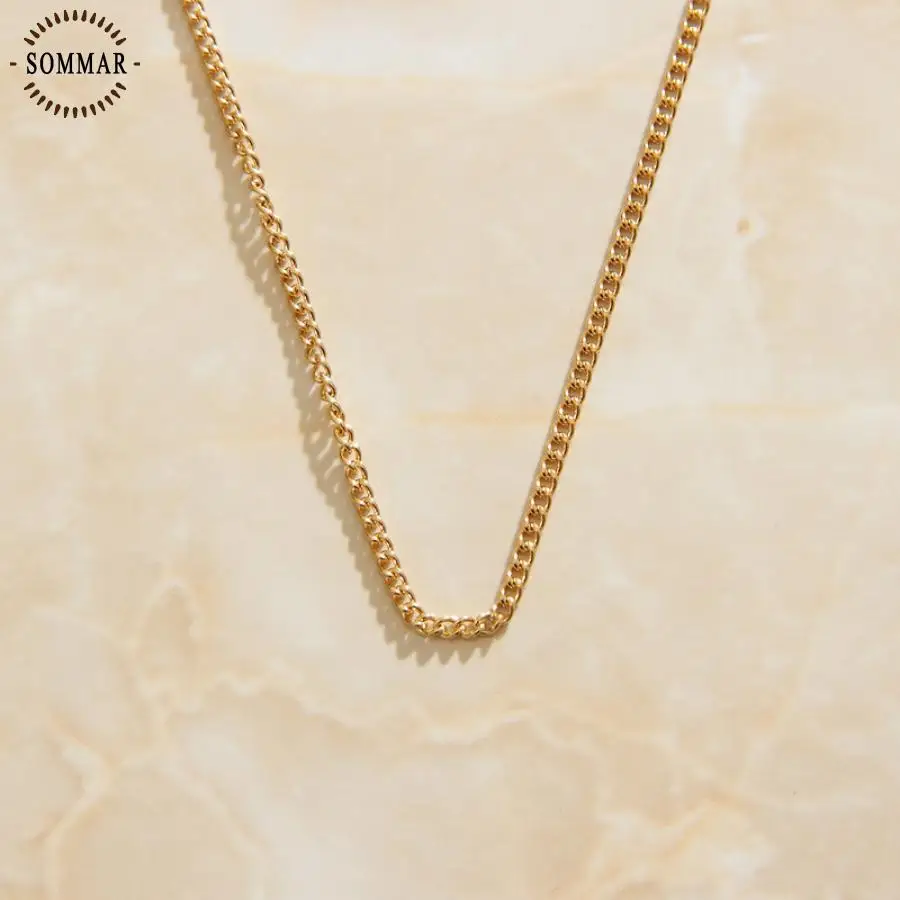 SOMMAR best friends Gold color Male and Female statement necklace 1.6mm 50cm Side chain collar accessories for jewelry
SOMMAR best friends Gold color Male and Female statement necklace 1.6mm 50cm Side chain collar accessories for jewelry