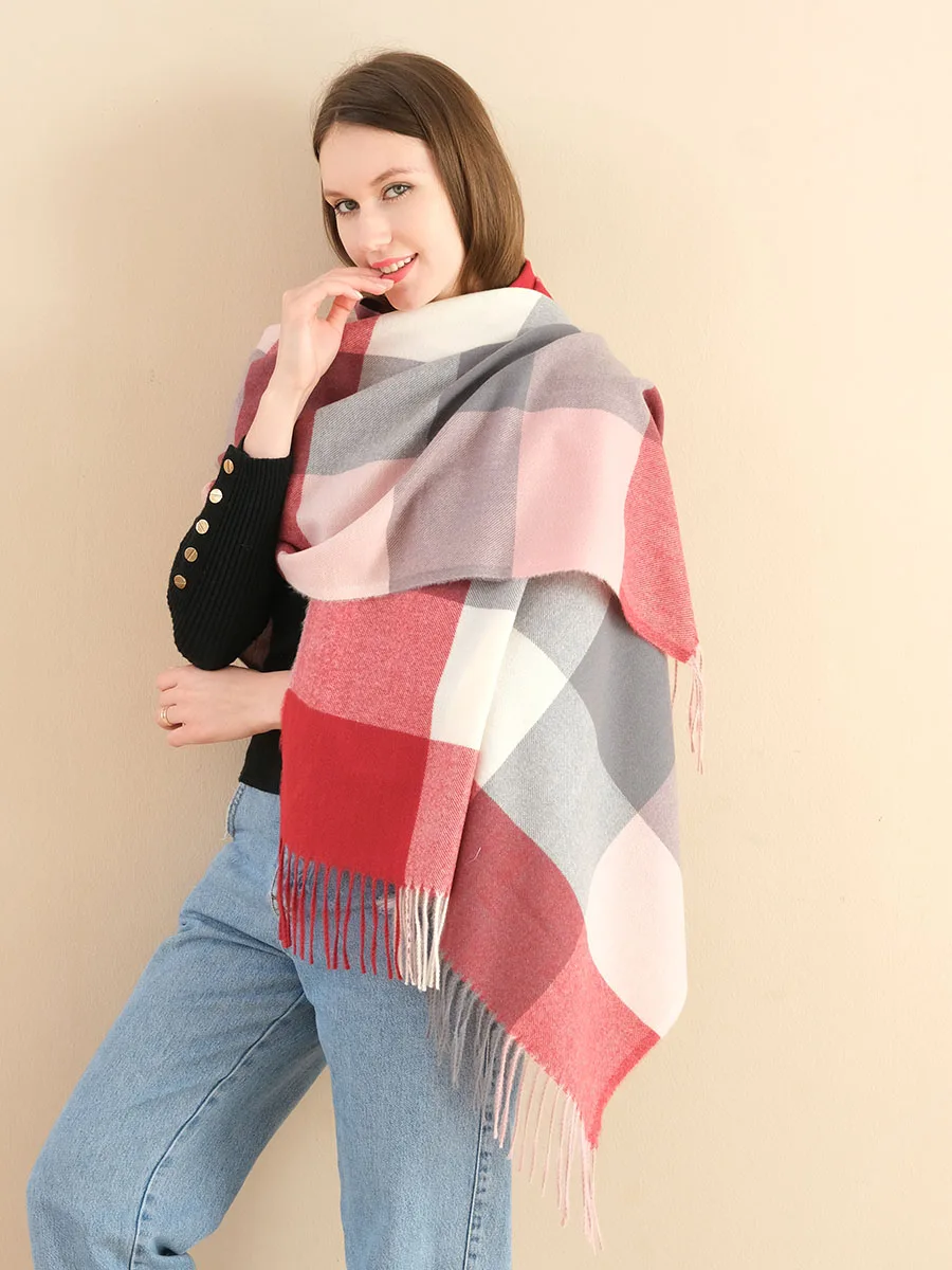 Winter Plaid Cashmere Scarf Women Thicken Warm Shawls Wraps Ladies Echarpe Pashmina with Tassel Cashmere Scarves Foulard/SF1256
Winter Plaid Cashmere Scarf Women Thicken Warm Shawls Wraps Ladies Echarpe Pashmina with Tassel Cashmere Scarves Foulard/SF1256